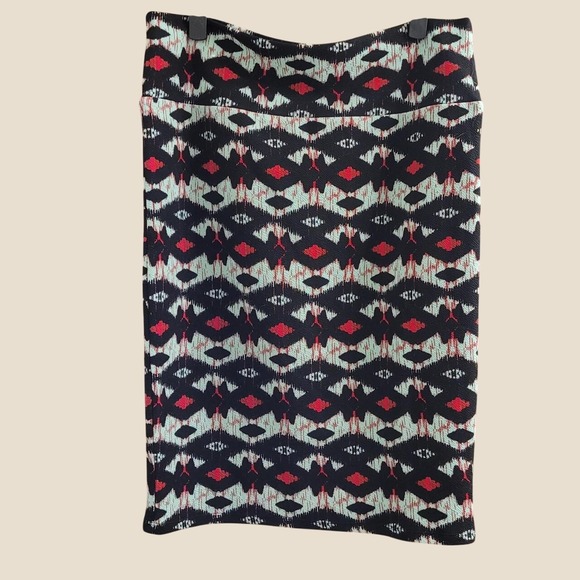 LuLaRoe Dresses & Skirts - Lularoe Geometric Aztec Pencil Skirt Size Large Stretch Pull On‎ Boho Hippie